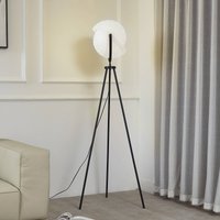 Lucande Helva golvlampa, 150 cm, vit/svart, svängbar
