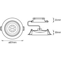 OSRAM LED recessed spotlight, set of 3, white, Ø 9 cm, metal, 827, dimmable