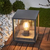 Lucande Annalea pillar light, 24.5 cm, anthracite, IP54