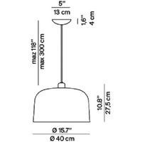 Luceplan Zile pendant light, matt brick red, Ø 40 cm