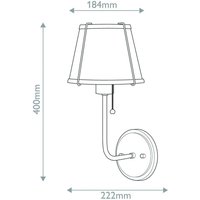 HINKLEY Clarke 1 wall light, brass/black, metal shade, steel