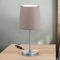B.K. Licht Kaneo table lamp, taupe, height 30.8 cm, metal, textile, E14