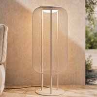 Lucande Korvyn LED floor lamp, stone grey, height 80 cm, IP44