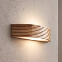 Væglampe Oro, egetræ/glas, 41 cm bred, E27