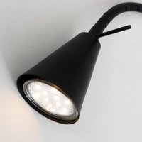 Briloner LED-vägglampa Tusa, svart, metall, 45 cm, flexibel arm
