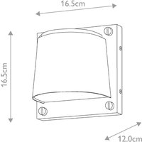 HINKLEY Scout utomhusvägglampa, vit satin, IP44, 16,5 cm x 16,5 cm