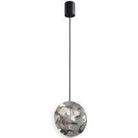 Viokef LED-hänglampa Anais, grön, Ø 17,5 cm, konststen