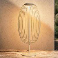 Lucande Richi LED outdoor floor lamp, beige, height 90 cm, IP44