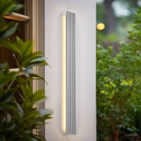 Lucande Melira LED outdoor wall light, length 100 cm, grey