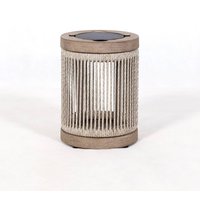 Les Jardins LED solar table lamp RopandStrip, grey/beige