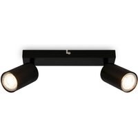 Deckenspot Tib, schwarz/schwarz, 2-flg., verstellbar, Metall