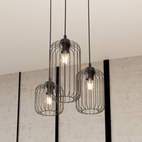 EMIBIG LIGHTING Vander pendant light, 3-bulb, Ø 30 cm, black, metal, E27