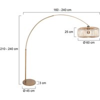 Steinhauer Bågformad golvlampa Sparkled Light brons/brun, 240 cm, trä