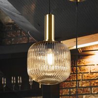 Schuller Valencia Suspension Norma, Ø 20 cm, noir/ambre, verre, E27