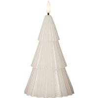 LED-Kerze Flamme Grany, weiß 18 cm Echtwachs Batteriebetrieb