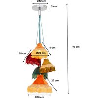KARE hänglampa Saloon Fringes, flerfärgad, 5 lampor, E14