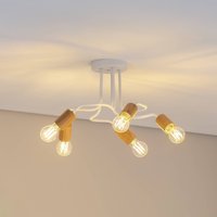 Envostar Joiy ceiling lamp 5-bulb distributed white/wood