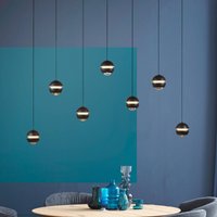 SCHÖNER WOHNEN LED hanging light Lini black 7-bulb long 3,000K