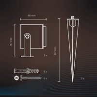 Calex Smart Outdoor Spotlight, piquet de terre, jeu de 3 pièces