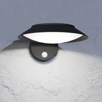 EGLO LED-vägglampa Cerrisi, bredd 10,5 cm, svart, sensor