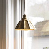 PR Home Hänglampa Ester, gul, Ø 17 cm, järn, stickkontakt