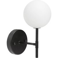 PR Home Sigma S vägglampa, svart/opal, 1 lampa 25 cm glas