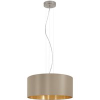 Pendelleuchte Maserlo rund, taupe-gold