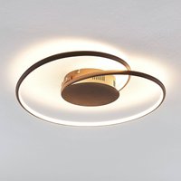 Lindby LED-taklampa Joline, Ø 45 cm, rostbrun, metall