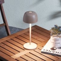 Lindby LED rechargeable table lamp Arietty, beige, dimmable, IP65