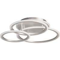 FISCHER & HONSEL LED-taklampa GELDER, nickel, 60x51 cm, fjärrkontroll RGBW