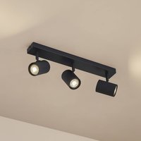 Spots pour plafond Lindby Kardis, gris foncé, à 3 lampes, métal, GU10