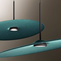 Fabbian Suspension LED Acustica, bleu-vert, 3000K, DALI