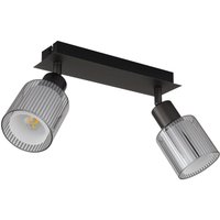 Deckenstrahler Villegas, schwarz/grau, Glas, 28 cm lang, E14