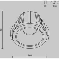 Maytoni lampe encastrable Alfa, noir/blanc, Ø 6,5 cm, 10 W, 36°