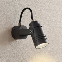 Lucande väggspotlight för utomhusbruk Galina, grå, aluminium, 11,2 cm hög