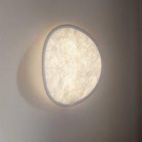 New Works LED wall light Tense, white / white, Ø 35 cm, fleece