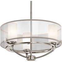 KICHLER Ljuskrona Saldana 3 lampor tenn Organza