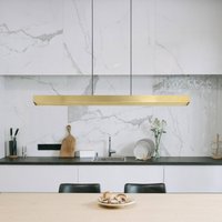 Globo LED-hänglampa Ethan, mässingsfärgad, 150 cm, utdragbar