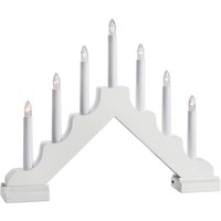 Markslöjd LED-ljusstake Evelin av trä, 7 lampor vit