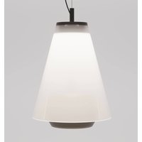 Prandina Shuttle pendant light black, opal glass