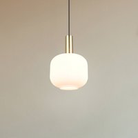 Trio Lighting Diva pendant light, 1-bulb, brass-coloured, opal, metal, glass