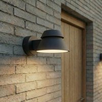 Lucande Moena LED outdoor wall light, black, metal, IP44
