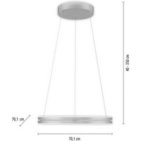 PURE E-Loop LED pendant light, stone, Ø 70 cm, aluminium, CCT