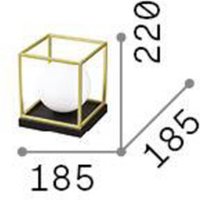 Ideallux Ideal Lux bordslampa Lingotto höjd 22 cm svart, opalglas