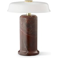 DESIGN BY US Trip No. 2 LED rechargeable table lamp, burgundy/white, marble, glass