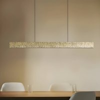 Lucande LED-hänglampa Nivara, 117 cm, guld, metall