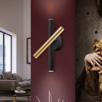 Schuller Valencia Varas LED wall light, dimmable, gold/black