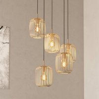 EGLO Hängampa Romazzina, sandfärgad, stål, Ø 50 cm, 5 lampor.