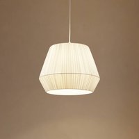 Lindby Vitore pendant light, Ø 40 cm, textile, white