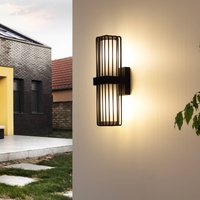 Lucande utomhusvägglampa Chandan, antracit, 2 lampor, IP54